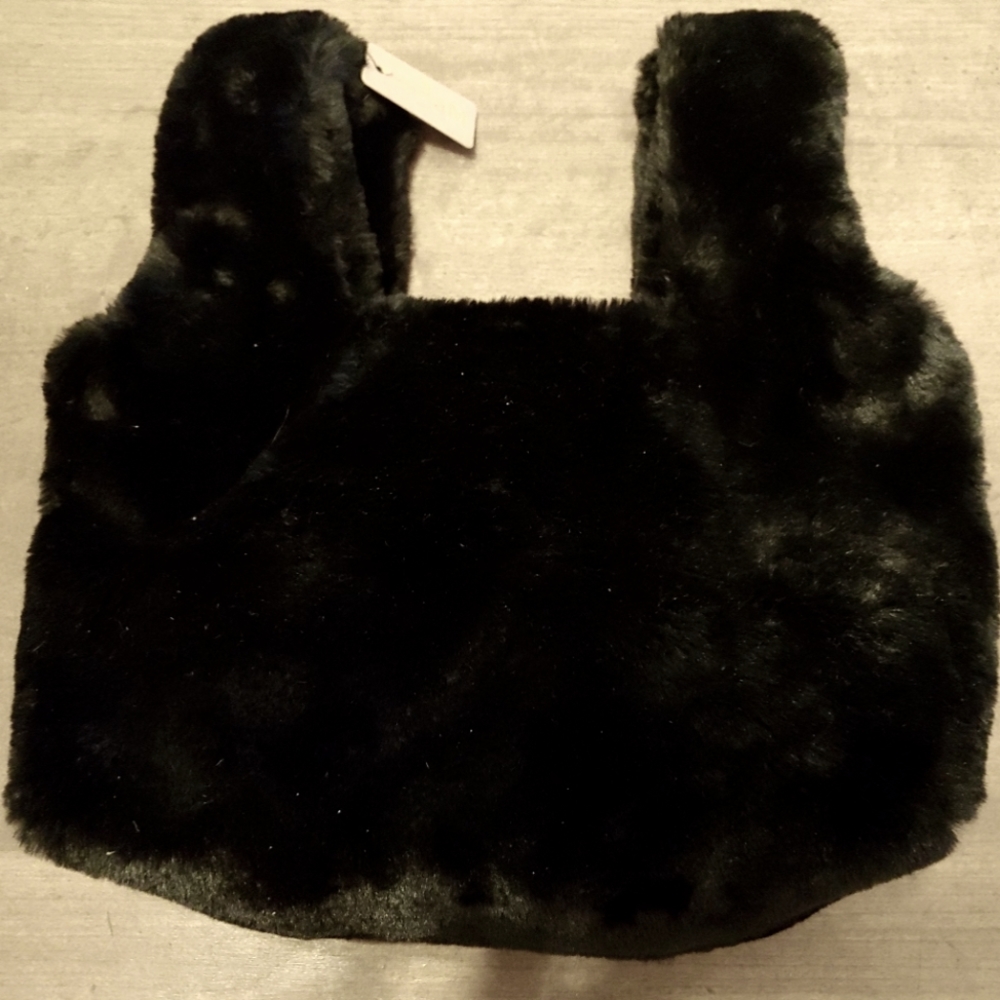 NWT-Faux Fur Purse-Black